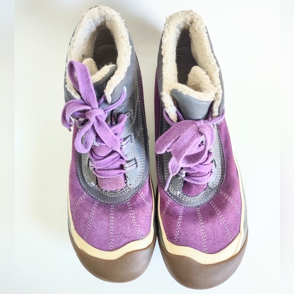 Keen Womens Purple Gray Suede Round Toe Casual Lace Up Ankle Snow Boot Size US 6 - Picture 6 of 11